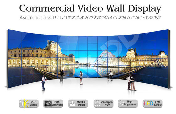 65 "Kavisli Video Duvar 500 Nits 1080 p Yüksek Çözünürlüklü 3.5mm Snarrow Bezel DDW-LW650HN11