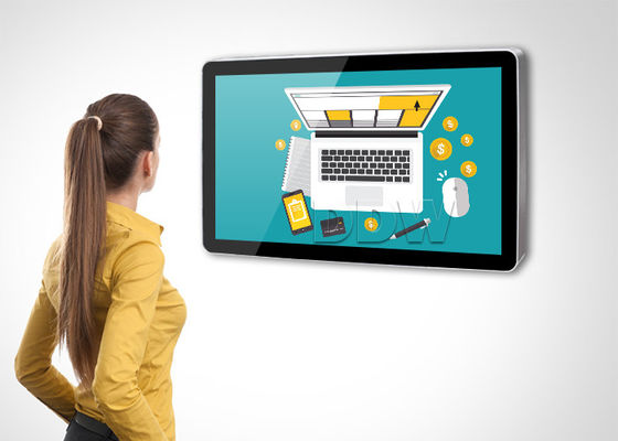 55 inç Ağ Dijital Tabela Lcd Ekran 1920x1080 Özelleştirilmiş Yazılım 500nits DDW-AD5501W