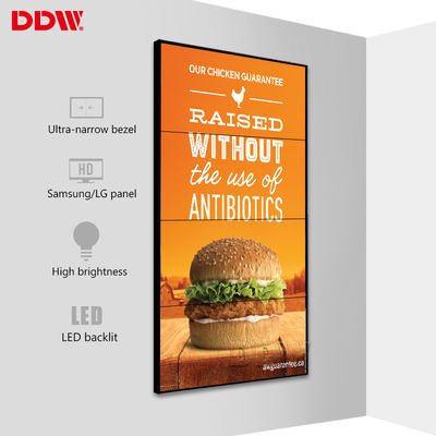 Kamu Duvara Monte LCD Ekran Duvar, RS-232 RJ45 Döngü - Devre LCD Video Duvar Ekranı