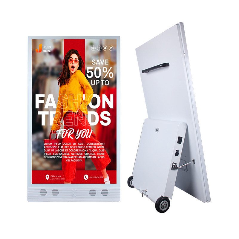 55 inç Dışarı Dijital İşaret taşınabilir Pil ve Dışarı Reklam Kampanyaları için LCD Reklam Ekranları